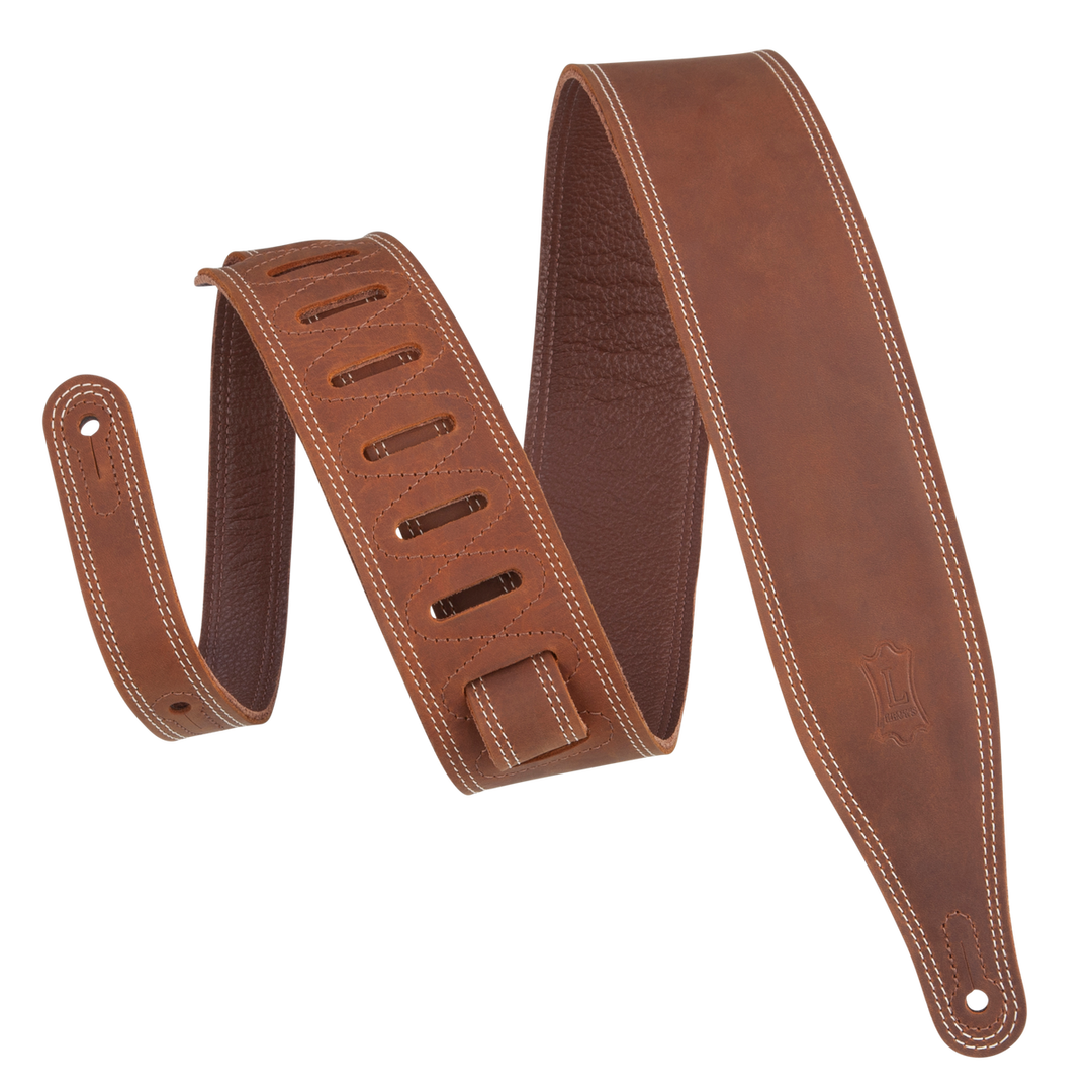 Epiphone Premium Leather Guitar Strap, Brown - Epiphone